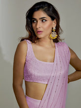 Mauve Crush Chikankari Lehenga Saree